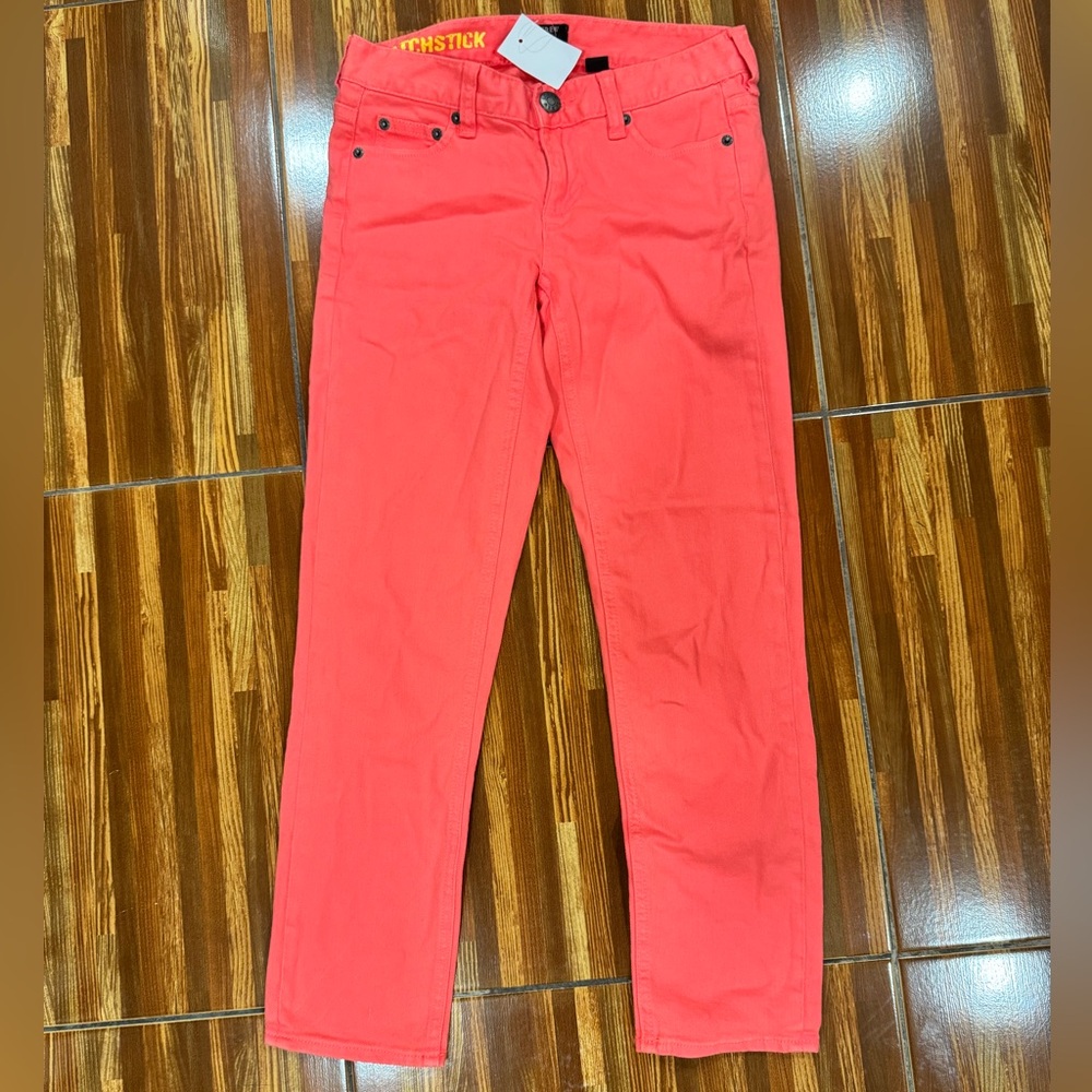 NWT J.Crew Factory Coral Ankle Matchstick Skinny Leg Jeans size 25